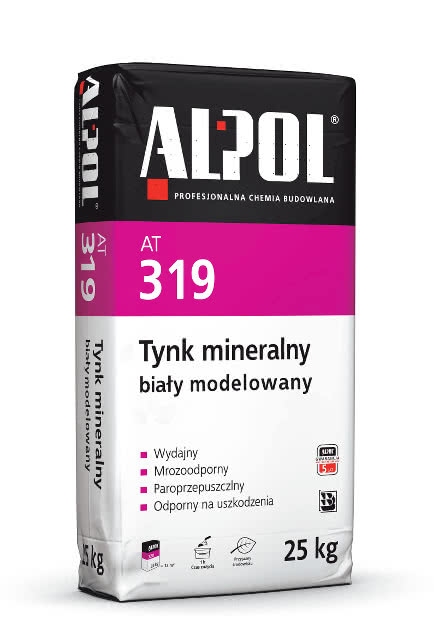 Tynk mineralny modelowany biały AT 319